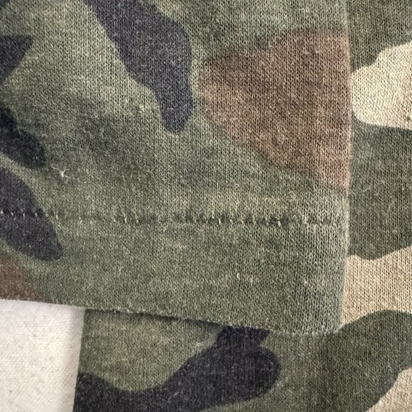 Vtg 80s Rare Woodland Camo Made In USA Single Stitch Pocket T Shirt Men’s Medium - Picture 5 of 9